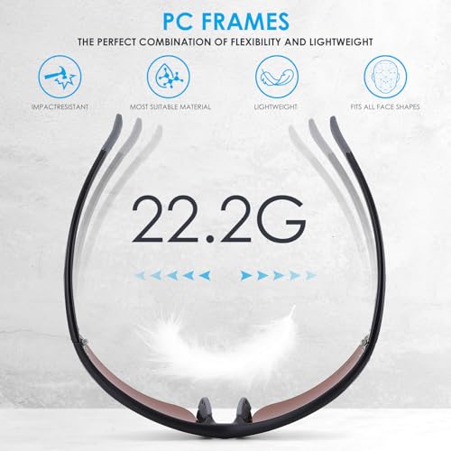 GoLight Polarized Sports Sunglasses for Men & Women – UV400, Anti-Glare, Lightweight Frame,Metal Hinges – for Running,Driving