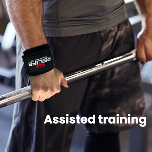 RELIFE REBUILD YOUR LIFE Lifting Hooks for Men and Women(Pair), Pull Up Straps, Gym Reapers Lifting Wrist Grips, Heavy Pow...