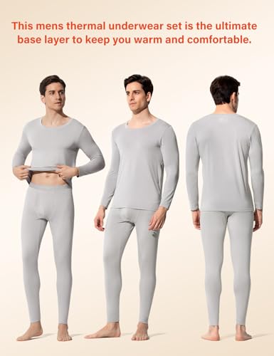 Arjen Kroos Thermal Underwear for Men Long Sleeve, Modal Thermal Base Layer & Winter Underwear Set, Thermal Wear for Men