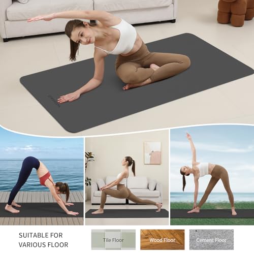 WOHAO Extra Wide & Thick 8mm Yoga Mat, 72"x31.5" Large Non Slip Exercise Mat, Premium POE Material for Superior Cushioning...