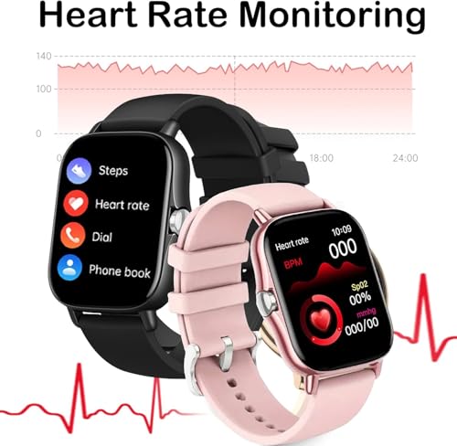 OICIIDO Smart Watch, 1.83" Upgraded Full Touchscreen Smart Watch for Android iPhones with Heart Rate Blood Pressure Monito...