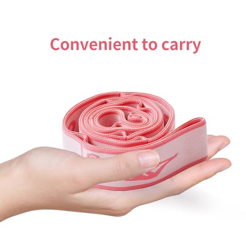 9 Loops Elastic Yoga Strap - Adjustable Stretching Band for Physical Therapy, Dance, Pilates & Gymnastics, Multi-Loop Exer...