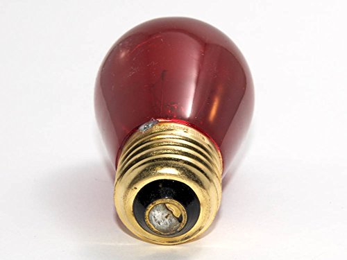 Bulbrite S14 Transparent Red Indicator Bulb, 11W 130V, E26 Base, Glass