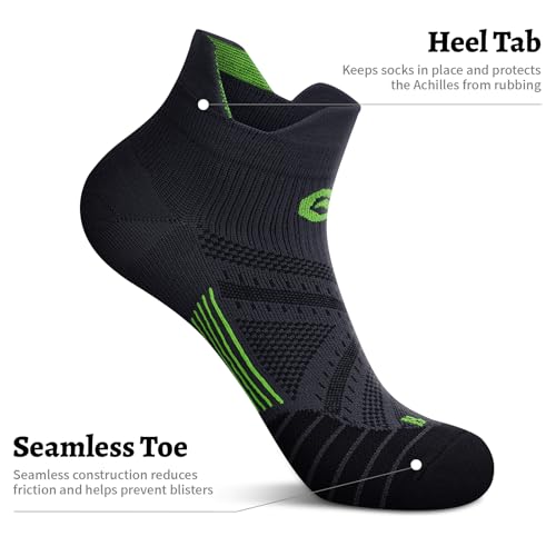 PAPLUS Ankle Compression Sock for Men and Women 2/4/6 Pairs, Low Cut Compression Running Sock with Ankle Support