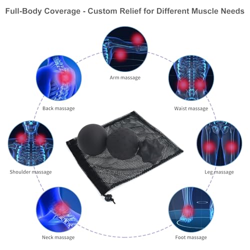 JIEJUNJIE Silicone Massage Balls Set for Myofascial Release,Yoga Deep Tissue,Trigger Point Therapy & Foot Plantar Fasciiti...