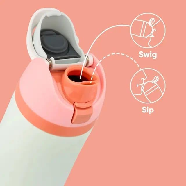 Leakproof Bpa Free - Stainless Steel Water Bottle with Straw, HAND GRIP and LID perfect for Travel, Sport, Gym and Outdoor Adventures.(20 Oz = 600 ml) (Black, 20 Oz)