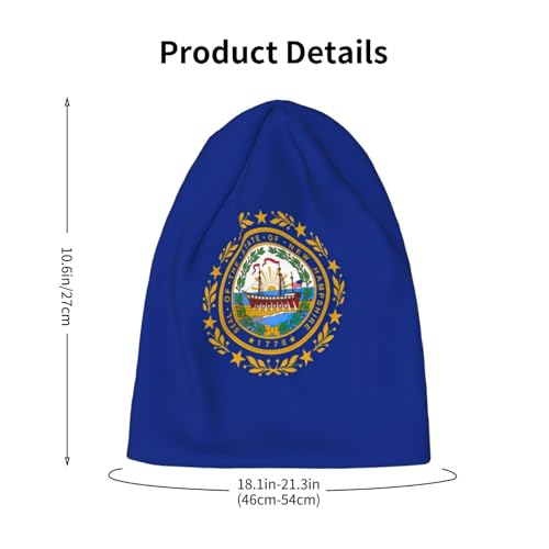 YANYU New Hampshire State Flag Print Soft Beanie Winter Hat Warm Thermal Cap Headwear for Snow Play Outdoor Activities