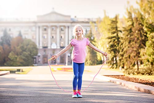 Cotton Jump Rope for Kids, Adjustable Toddler Skipping Rope with Wooden Handle, 2 Pack Student Jumping Rope for Outdoor Fu...