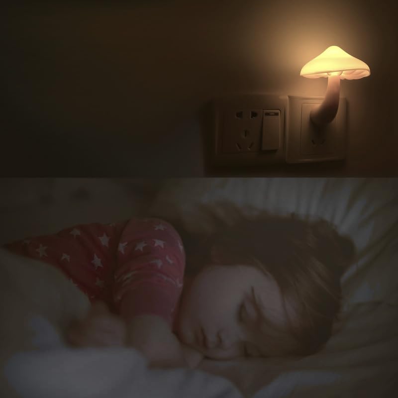 Ausaye Led Night Light Plug-In Lamp, 3 Pack, Warm White, Mushroom Design, Ideal For Bedroom, Bathroom, Hallway, Model L-7508