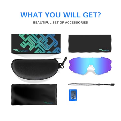 Fanshen Polarized Sports Sunglasses for Men Women, Baseball Softball Sun Glasses for Youth Womens Cycling, Running, Mounta...