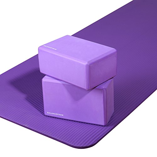 BalanceFrom 1-Inch Thick High-Density Exercise Yoga Mat, Non-Slip Workout Mat with Carry Strap for Men & Women, Ideal for ...