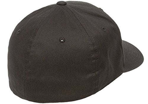 Flexfit Unisex Cotton Twill Fitted Baseball Cap, Black, Small-Medium US