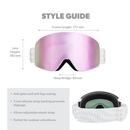 Knockaround Slingshots Ski/Snowboard Goggles for Men, Women & Youth - Anti-Glare & Fog Coating - UV400 Protection