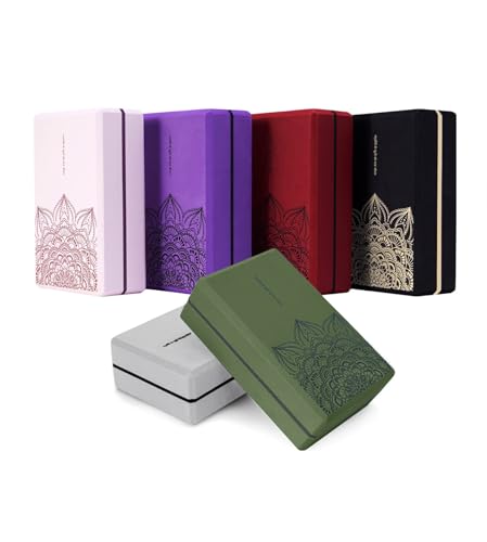 nuveti Yoga Blocks Set of 2, High Density Yoga Brick Foam Blocks to Improve Strength, Flexibility and Balance Brick Foam B...