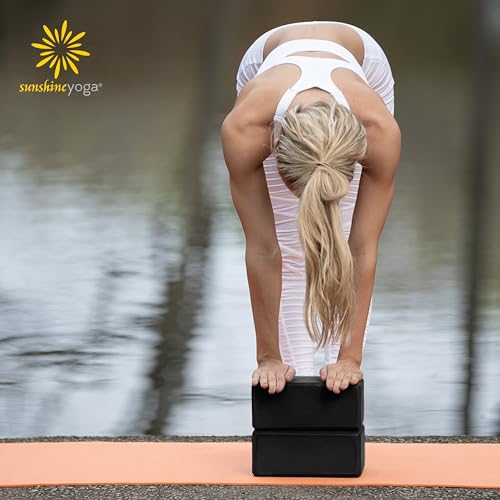 Sunshine Yoga 4" Yoga Block, 10 Pack Bulk EVA Foam Yoga Blocks, Firm and Supportive Yoga Brick, Balance Foam for Stretchin...
