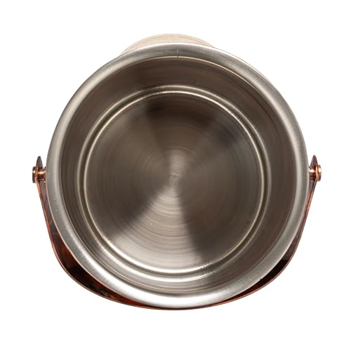 Creative Co-Op 3-Quart Hammered Oxidized Stainless Steel Ice Bucket, Copper Finish