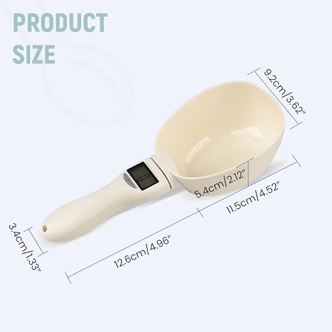 Digital Measuring Spoon, Food Digital Measuring Scoop Scale 800g / 0.1g High Precision with LCD Screen,Household Weighing Scoop for Kitchen and Dog Cat Food (Spoon/3pcs)