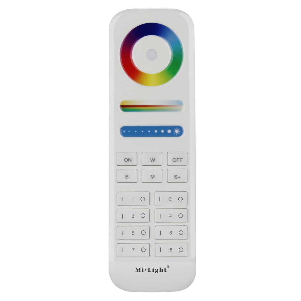 Lgidtech Mi.Light Rgb+Cct 8-Zone Remote Controller, Plastic, Model Fut089, Compatible With Milight Led Bulbs