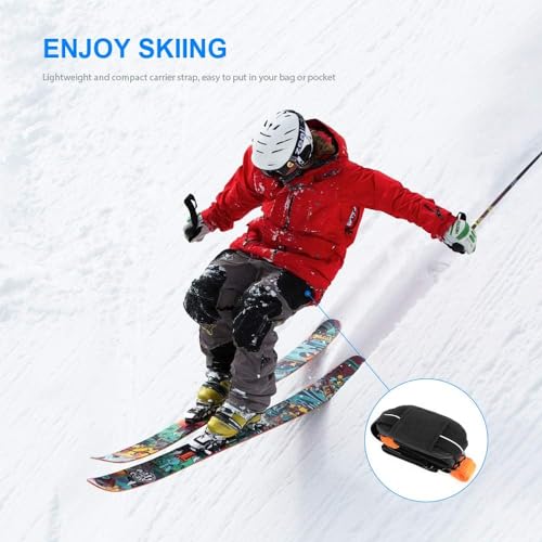 FIREOR Ski Carrier Strap, Snowboard, Pole and Boot Carry Sling Band Kit for Family Men Women & Kids, Skiing Accessories Gifts