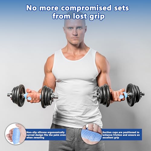 Epritliber Silicone Gym Grips for Weight Lifting,Workout Gloves for Women Men Alternative,Anti Slip Gym Workout Grip,Rubbe...