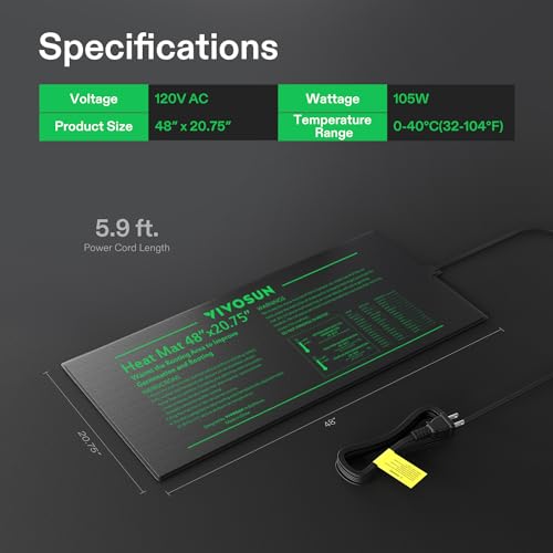 VIVOSUN 2-Pack 48" x 20.75" Durable Waterproof Seedling Heat Mat, UL & MET-Certified Warm Hydroponic Heating Pad for Germi...