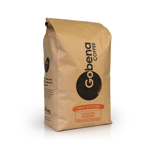 5lb Tanzanian Peaberry Whole Bean Coffee Medium Roast 80oz Bulk Coffee