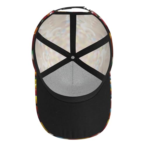 bmnaswt Gingerbread Man Candy Print Fashion Curved Edge Baseball Cap for Men Women, All-Season Outdoor Sports Travel Cap B...