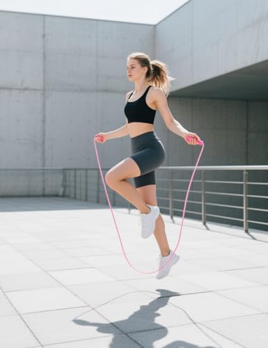 uvbws2Pack Exercise Jump Rope - With Plastic Handle, Anti Wrap PVC Long Jump Rope Set - Suitable for Men's and Women's Fit...