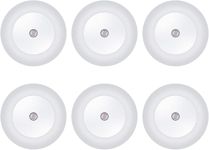KINUR 6 Pack Blue, LED Night Lights Plug into Wall with Dusk to Dawn sensors, Plug in Night Lights for Kids Room, Bedroom, Bathroom, Baby Nursery,Stair Lights, Hallway Light