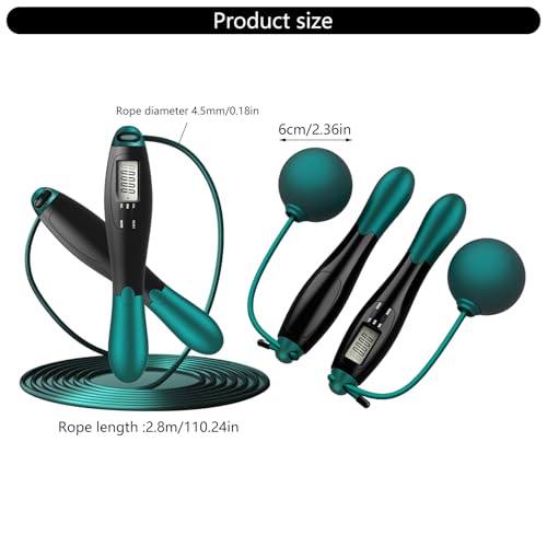 Weighted Skipping Rope With Precisions Counter Digital Counting Removable Jump Rope For Adult Indoor Outdoor Exercise