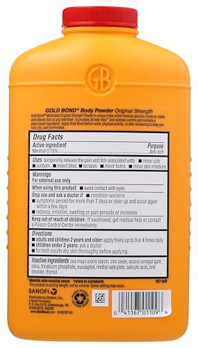 Gold Bond Medicated Body Powder, Talc Free Body Powder for Women and Men, Anti-Itch, Absorbs & Cools - 10 oz