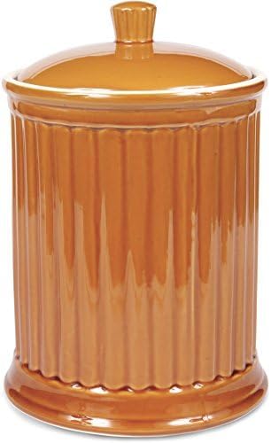 Omniware Simsbury XL Canister, 120oz Stoneware Cookie Jar with Lid, Large Kitchen Storage Container, Airtight Farmhouse Canister for Flour, Sugar, Coffee, or Snacks (Honey)