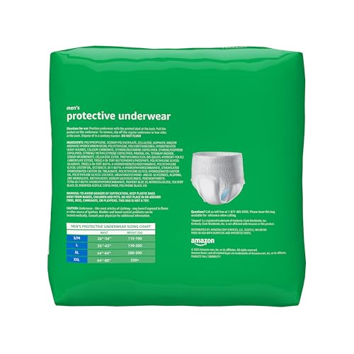 Amazon Basics Incontinence Underwear for Men, Maximum Absorbency, 2X-Large, 14 Count (1 Pack)