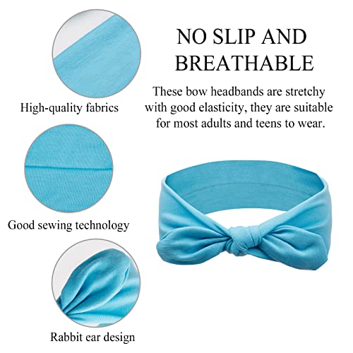 Huachi 12 Pack Bow Headbands for Women Headwraps Hair Band Knotted Headband Rabbit Ears Stretchy Turban Head Wraps Fashion...
