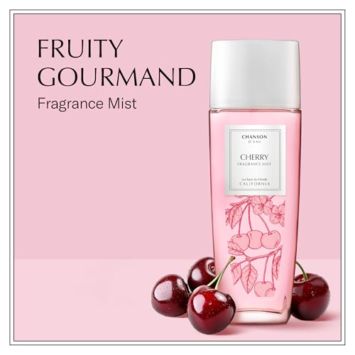 Chanson Cherry Hair & Body Mist for Women 2.5 fl oz (Pack of 1), Notes of Red Berries, Cherry, and Tonka, Women's Fragrance, Long Lasting, Everyday Fragrance, Travel Size