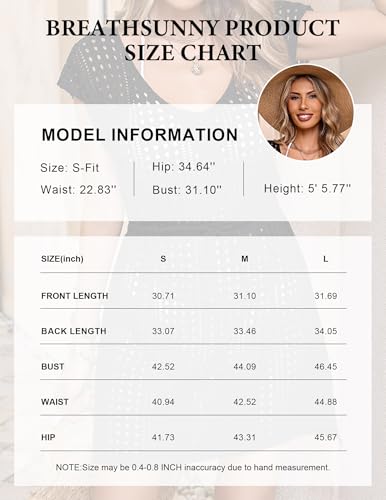 BreathSunny Women Crochet Mini Bikini Cover-Up Dresses Casual Summer Beach Short Sleeve Cover Up Dress 2024