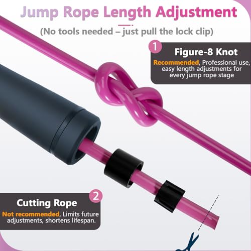 Coniflor Weighted Jump Rope, 1LB Tangle-Free Ball Bearing Rapid Speed Skipping Rope for Men Women, Adjustable 9mm Cotton &...