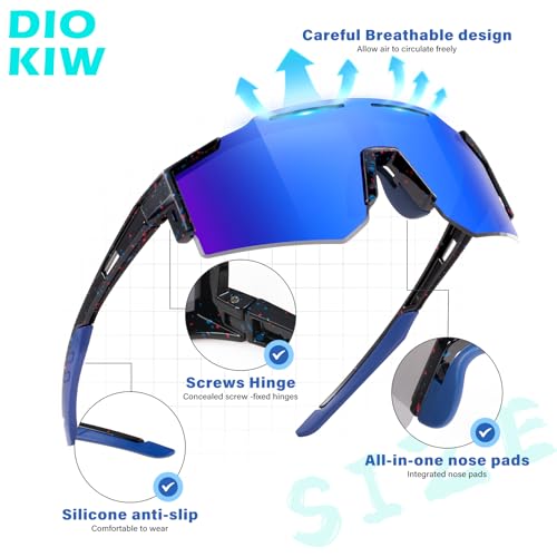 DioKiw Polarized Kids Sunglasses Youth Softball Cycling Sports Sun Glasses Boys Girls UV400 Protection Goggles