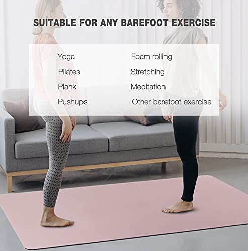UMINEUX Large Yoga Mat for Men and Women 1/4 & 2/5 Inch Extra Thick TPE Fitness Mat for Home Gym Workout, Non-Slip, Eco Fr...