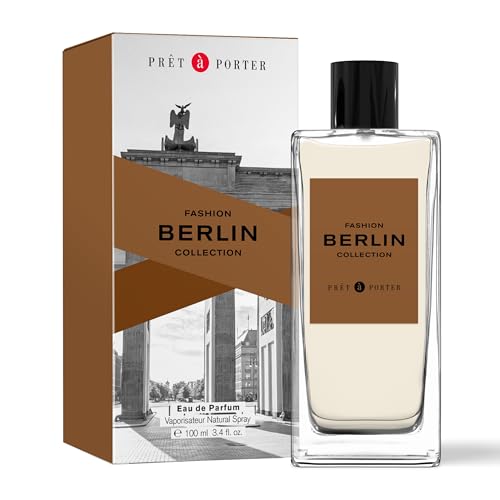 Pret à Porter City Collection Berlin Eau de Parfum 3.4 fl oz (Pack of 1), Notes of Black Pepper, Cedarwood, and Vanilla, Men's Fragrance, Long Lasting, Everyday Fragrance, Travel Size