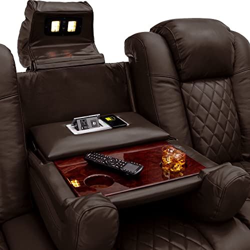 Seatcraft Euphoria Heat & Massage Sofa, Living Room, Powered Headrest, Powered Lumbar, Italian Leather, Powered Recline, B...
