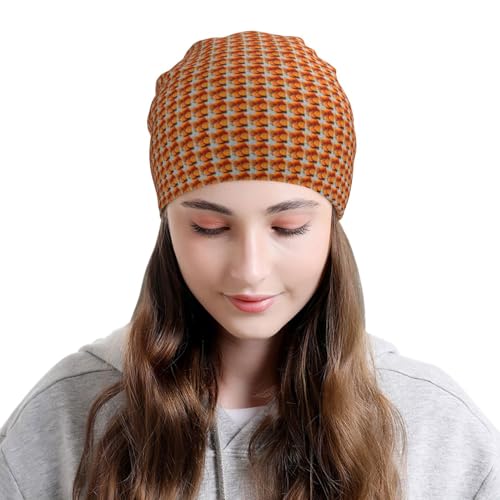 sackhg Fresh Orange Fruit Print Winter Beanie Hat Men Women Soft Lightweight Thermal Cap for Outdoor Skiing Wear
