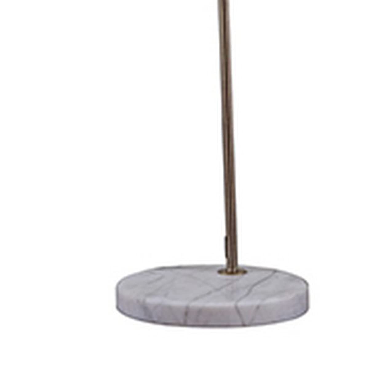 Benzara Floor Lamp - Curved Metal Frame, Drum Shade, Gold, Model Bm240433, Marble Accent