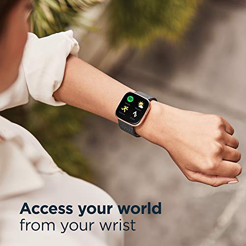 Fitbit Versa 2 Health & Fitness Smartwatch with Heart Rate, Music, Alexa Built-in, Sleep & Swim Tracking, Stone/Mist Grey,...