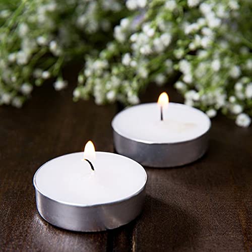 Pomp Tealight Candles - White Unscented, Smokeless, Mess-Free, 100 Pack