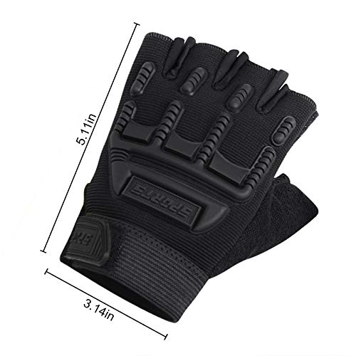 Kids Half Finger Cycling Gloves - Breathable Non Slip Bike Riding Gloves with UV Protection for Boys & Girls Aged 6-10
