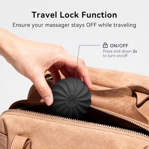 Easewand 2.4" Mini Electric Vibrating Massage Ball, 10-Speed Fitness Yoga Massage Roller for Palm, Hand, Foot, Leg, Neck, ...