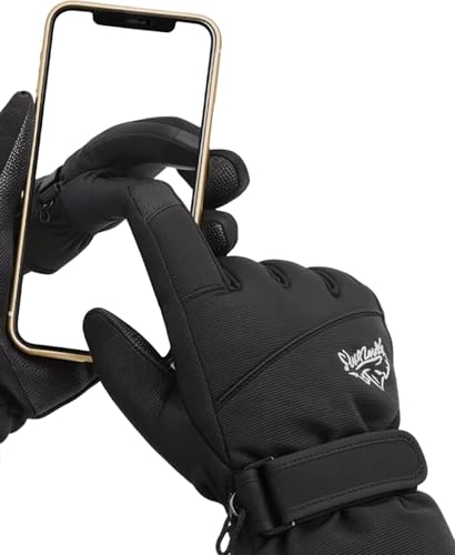 CaySep Winter Ski Gloves for Men-Anti-Slip Windproof Water-Resistant Warm Touchscreen Cycling Gloves for Cold Weather Outdoor