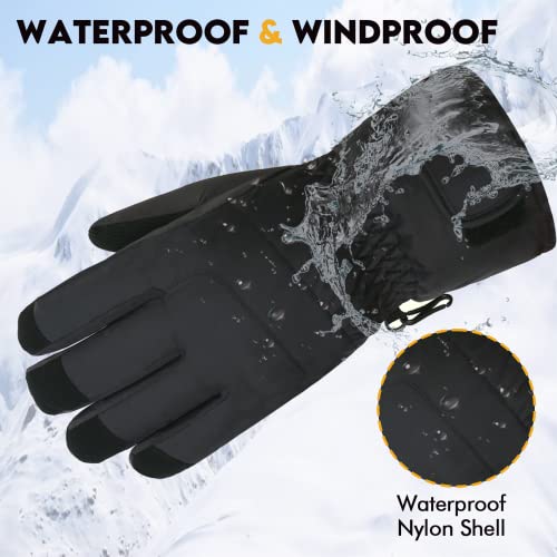 HIGHLOONG Women Ski Gloves, Winter Warmest Waterproof and Breathable Snow Gloves with Free Balaclava for Snowboard, Snowmo...