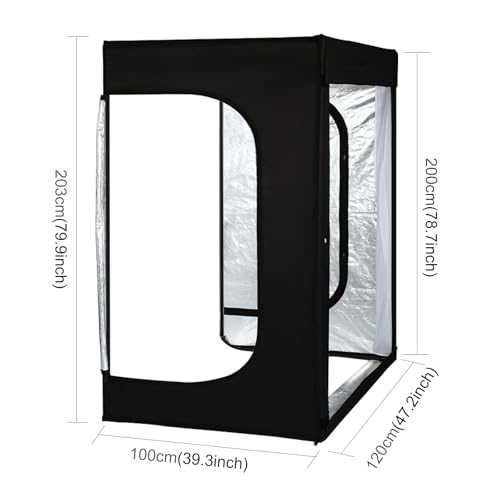 47"x78"x40" Large Photo Studio Light Box Photography, 8 Light LED Panels Dimmable Shooting Tent with 3 Color Backdrops Con...